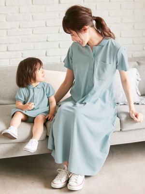 ベビー ワンピース|【親子コーデ可】ANGELIEBEオリジナル  ポロワンピース＆ブルマセット