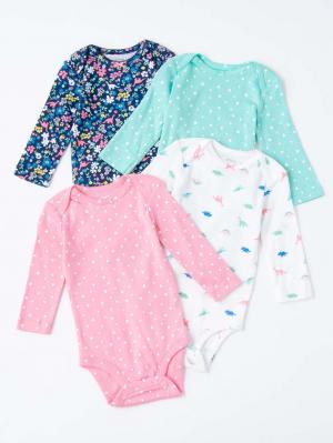 ロンパース・カバーオール|Carter’s（カーターズ）長袖ボディ4Pセット|GIRL