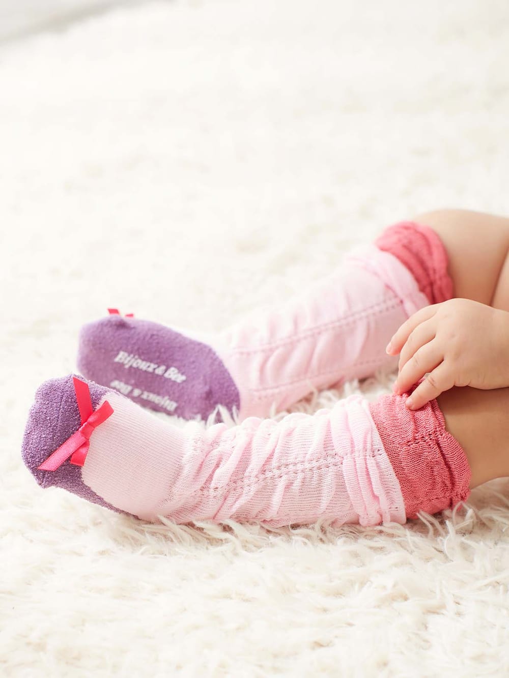 ベビーシューズ・ファーストシューズ・ベビー靴下|【日本製】【BIJOUX ＆ BEE】フェイクバレエシューソックス