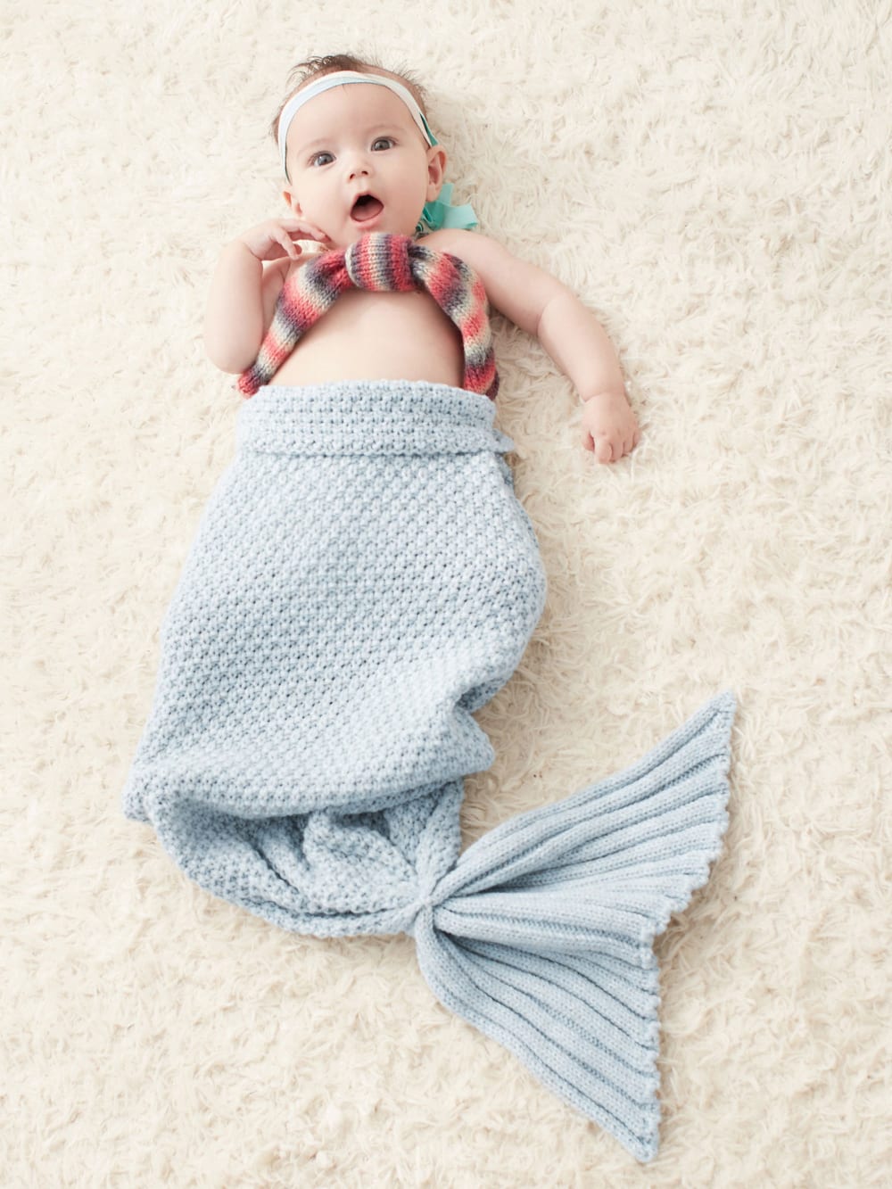 おくるみ|【Kids Foret】人魚アフガン|サックス