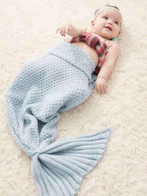 おくるみ|【Kids Foret】人魚アフガン|サックス