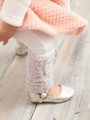 ベビーシューズ・ファーストシューズ・ベビー靴下|Kids zoo（キッズズー）裾もこもこレギンス|ホワイト