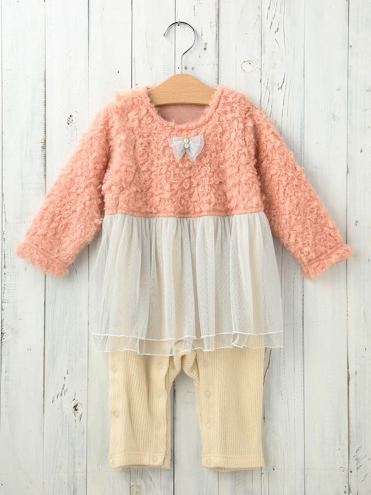 ロンパース・カバーオール|Kids zoo(キッズズー)キラキラスカートオール|ピンク