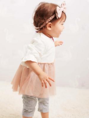 ベビー ワンピース|Caldia（カルディア）花付スカートオール|ホワイト