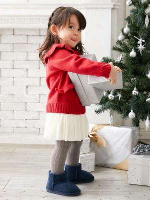 ベビートップス|WILL MERY（ウィルメリー）フリルニット|レッド