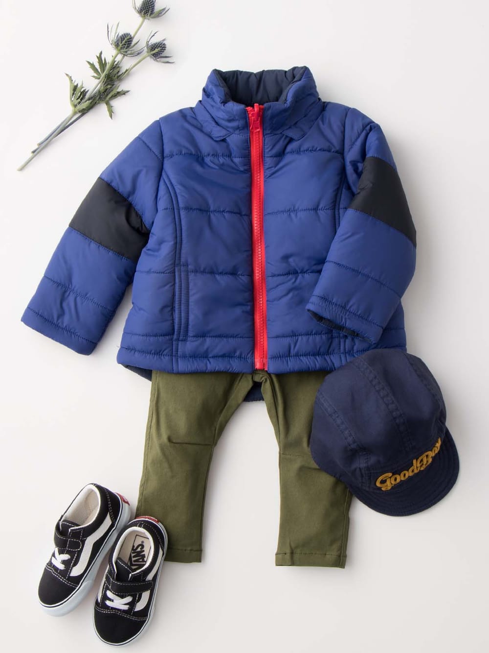 アウトレット|【ベビー服】MAKE YOUR DAY（メイクユアデイ）リバーシブル中綿ジャケット|ブルー