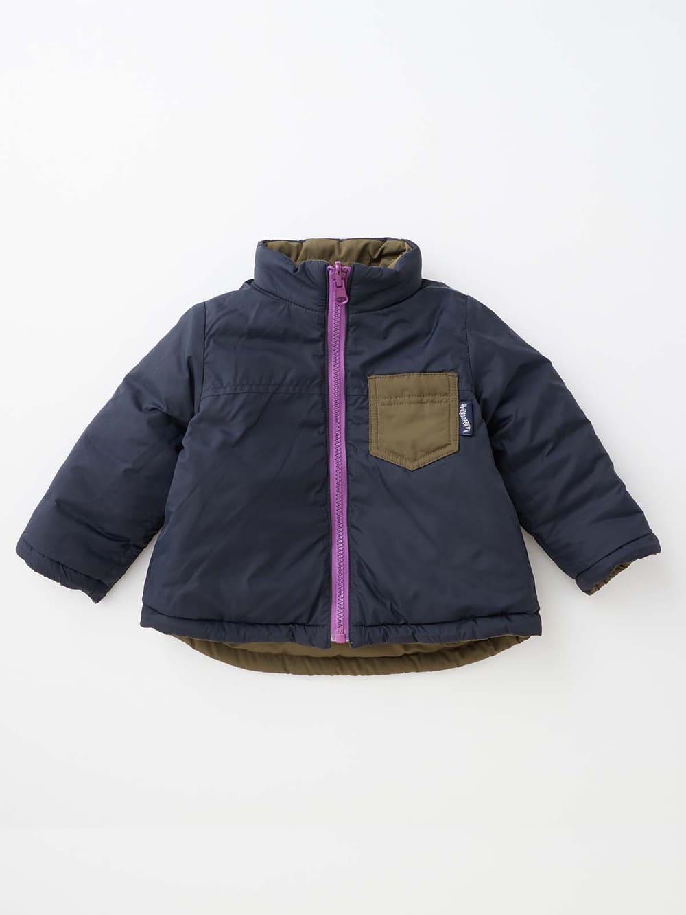 アウトレット|【ベビー服】MAKE YOUR DAY（メイクユアデイ）リバーシブル中綿ジャケット|カーキ