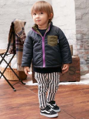 アウトレット|【ベビー服】MAKE YOUR DAY（メイクユアデイ）リバーシブル中綿ジャケット|カーキ