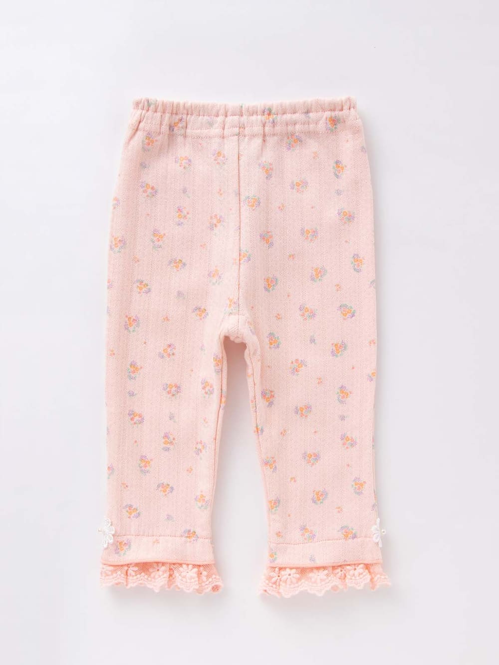 ベビーシューズ・ファーストシューズ・ベビー靴下|Kids zoo(キッズズー)9分丈レギンス|フラワーピンク