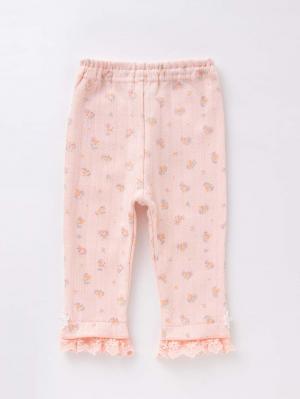 ベビーシューズ・ファーストシューズ・ベビー靴下|Kids zoo(キッズズー)9分丈レギンス|フラワーピンク