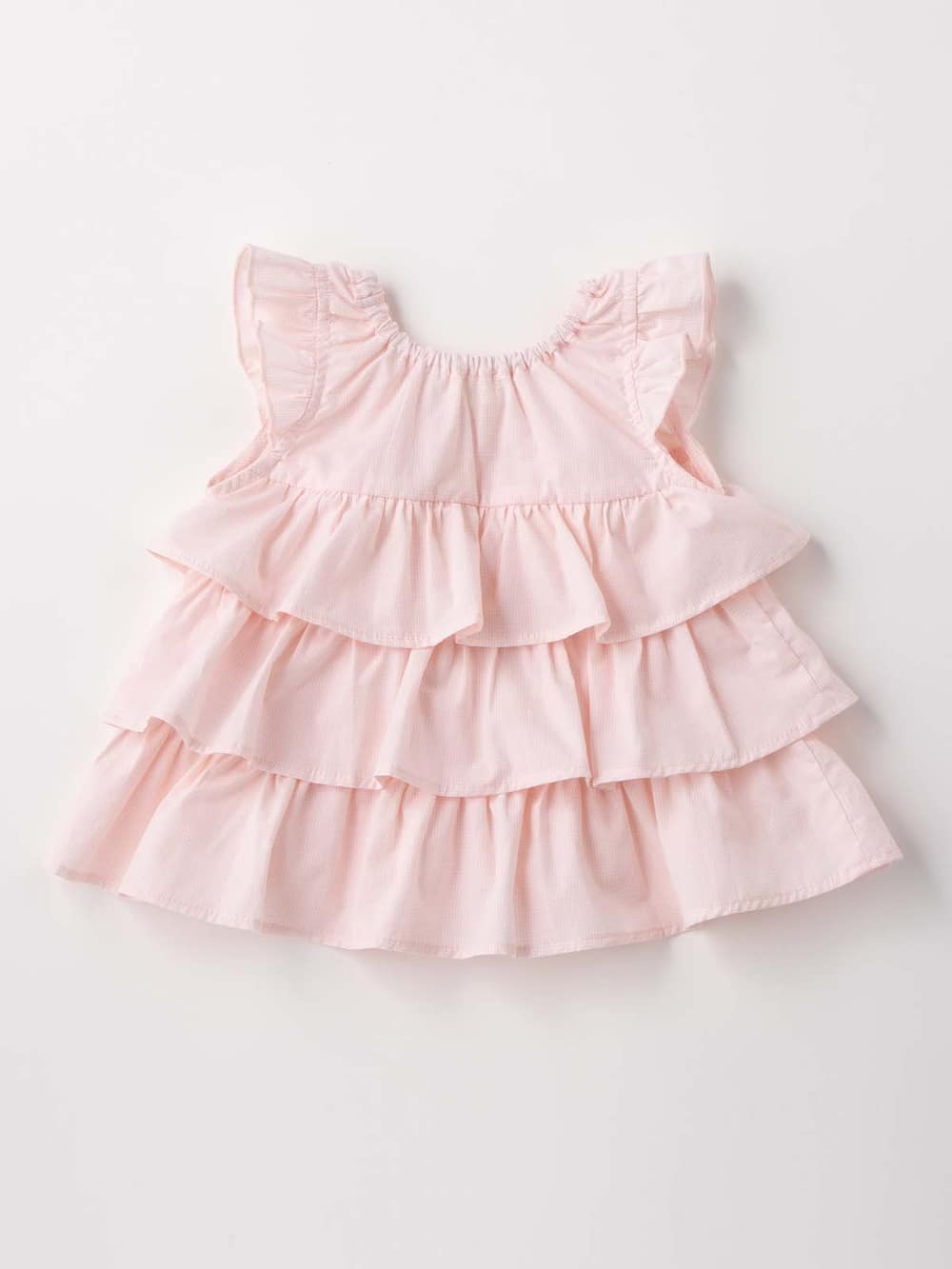 ベビートップス|Kids zoo（キッズズー）ギンガムノースリーブフリルトップス