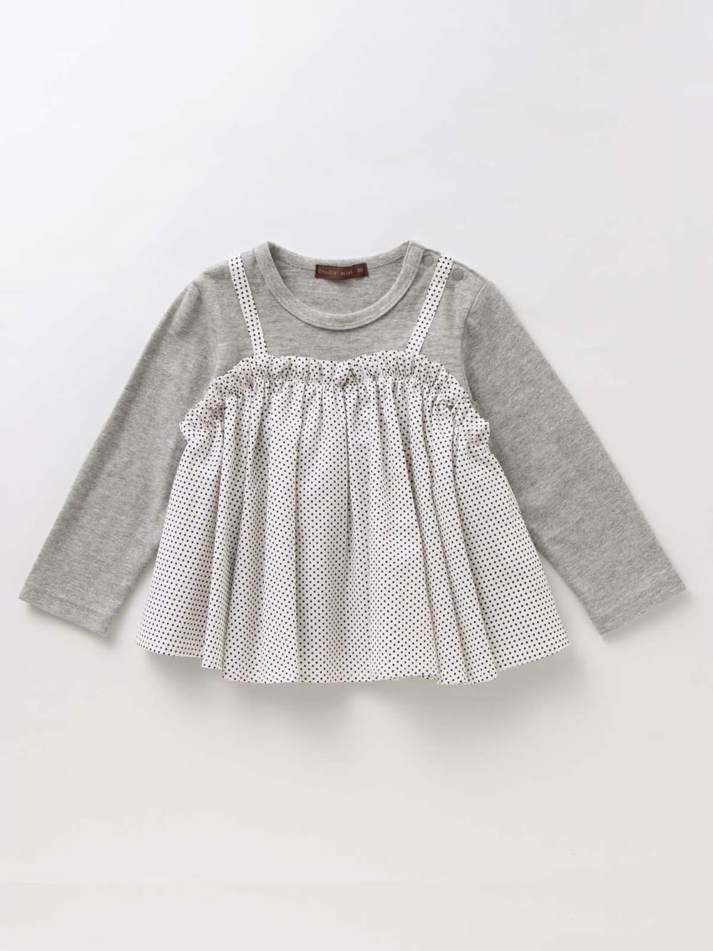 アウトレット|STUDIO MINI（スタジオミニ）キャミレイヤード風Tシャツ|グレー
