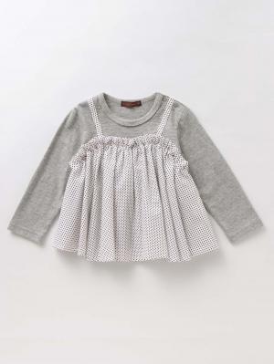 アウトレット|STUDIO MINI（スタジオミニ）キャミレイヤード風Tシャツ|グレー