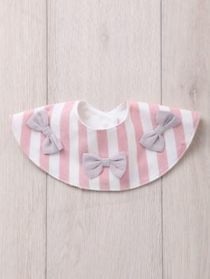 スタイ（よだれかけ）|Seraph（セラフ）ストライプリボンスタイ|ピンク