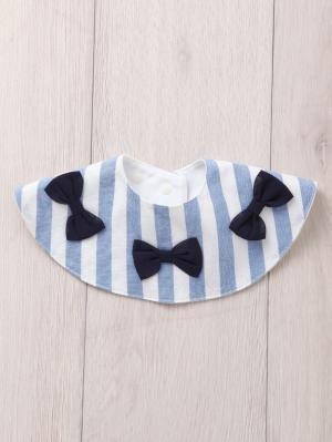 スタイ（よだれかけ）|Seraph（セラフ）ストライプリボンスタイ|サックス