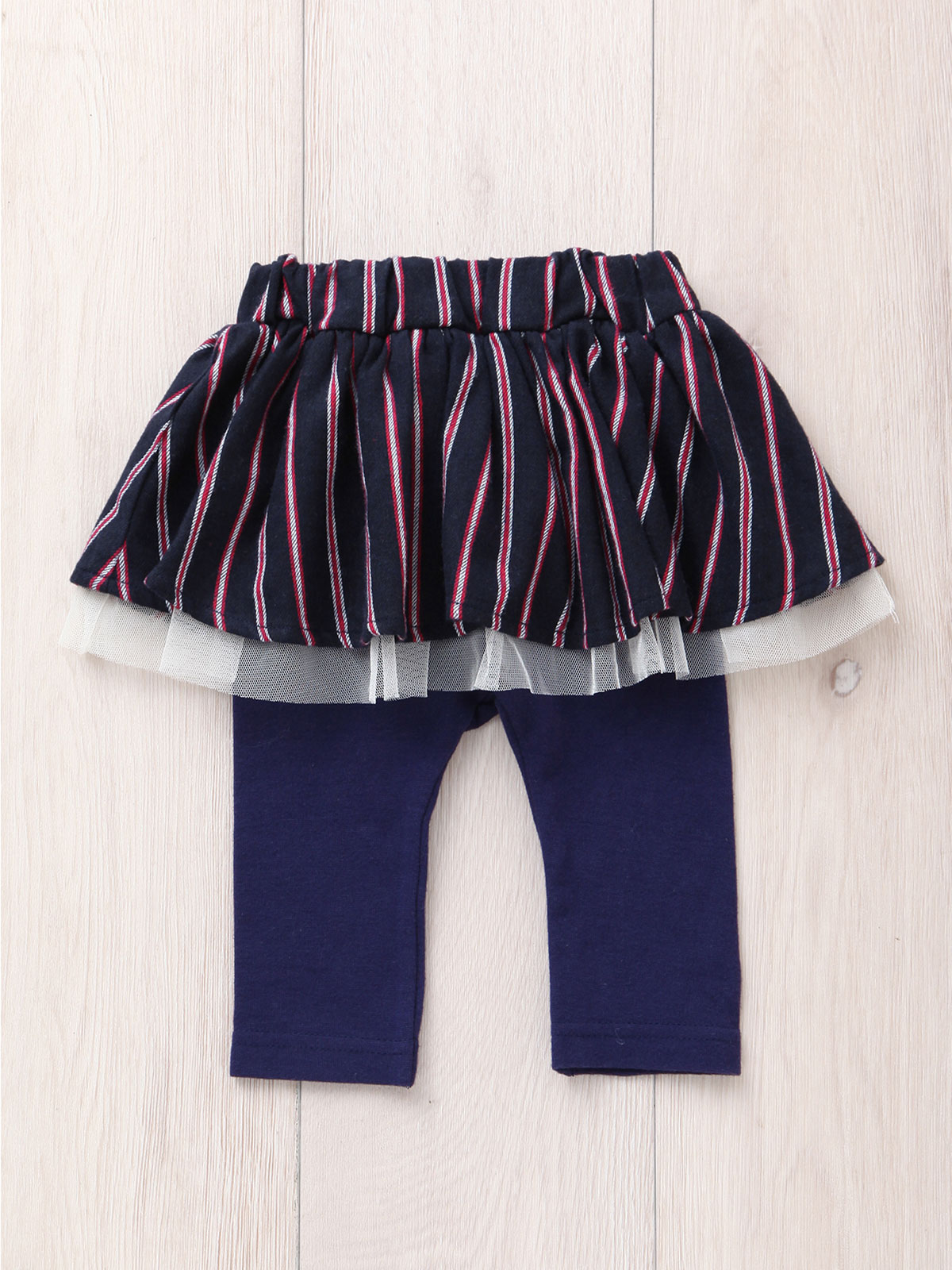 ベビー パンツ|Ampersand（アンパサンド）ストライプスカッツ|ネイビー