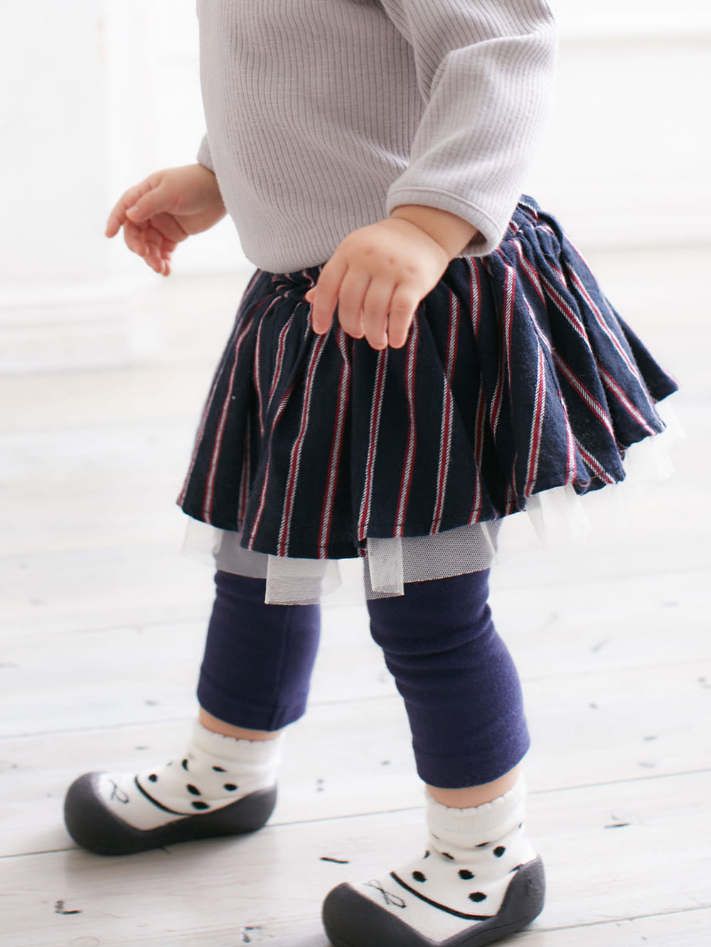 ベビー パンツ|Ampersand（アンパサンド）ストライプスカッツ|ネイビー