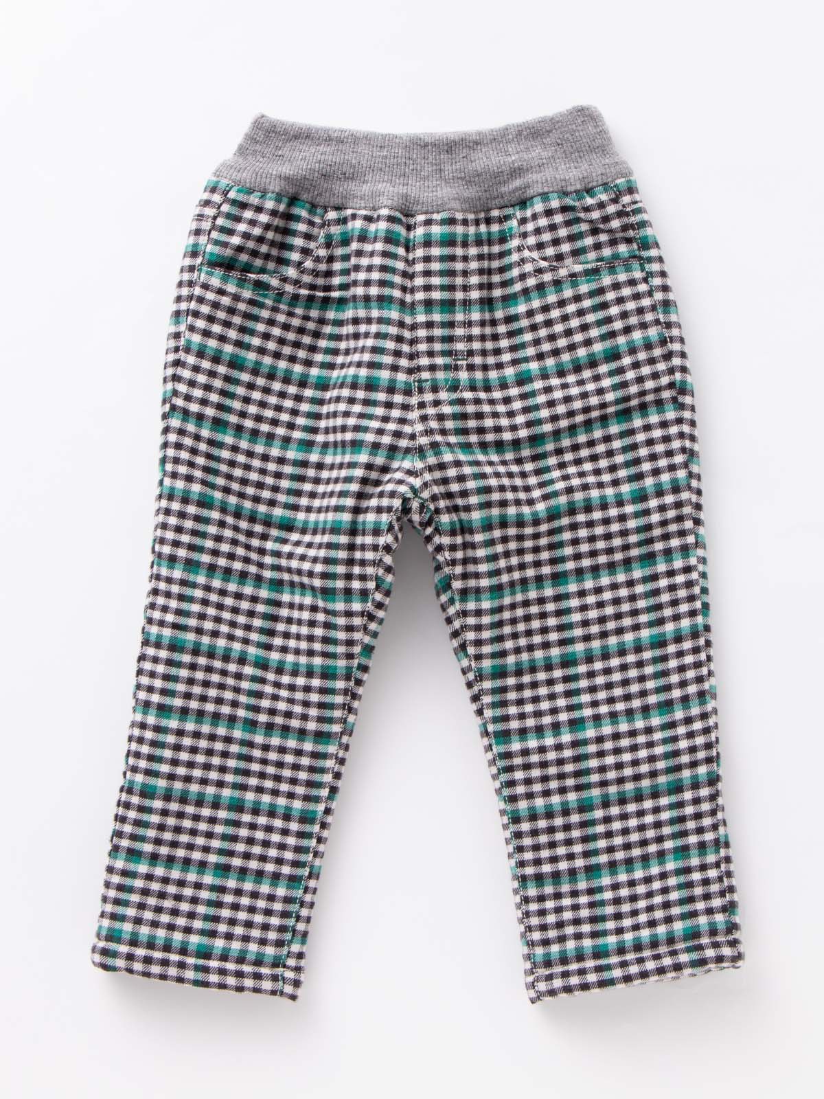 ベビー パンツ|【F.O.KIDS】チェック柄ボンディングパンツ|ブラック