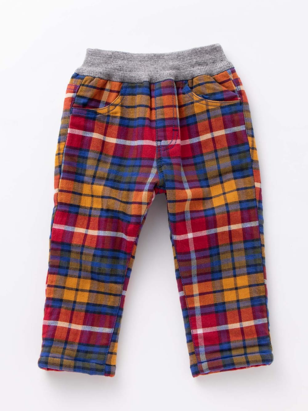 ベビー パンツ|【F.O.KIDS】チェック柄ボンディングパンツ|レッド