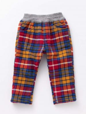ベビー パンツ|【F.O.KIDS】チェック柄ボンディングパンツ|レッド
