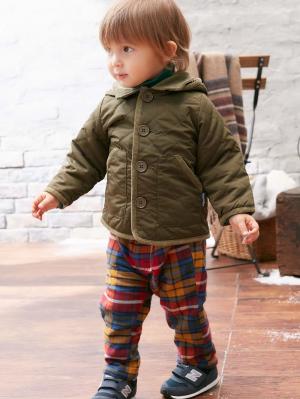 ベビー パンツ|【F.O.KIDS】チェック柄ボンディングパンツ|レッド