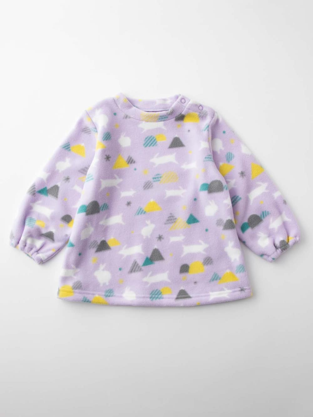 ベビーパジャマ・スリーパー|Ampersand（アンパサンド）うさぎと山のフリースパジャマ|ラベンダー