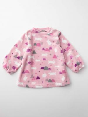 ベビーパジャマ・スリーパー|Ampersand（アンパサンド）うさぎと山のフリースパジャマ|ピンク