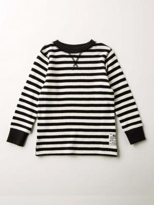 ベビートップス|【F.O.KIDS】サーマルボーダーロングTシャツ|ブラック