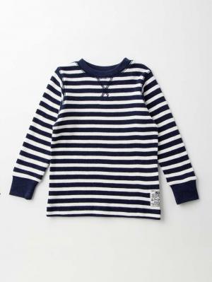 ベビートップス|【F.O.KIDS】サーマルボーダーロングTシャツ|ブルー