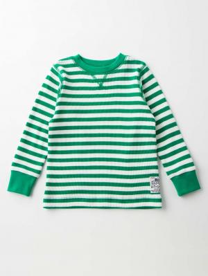 ベビートップス|【F.O.KIDS】サーマルボーダーロングTシャツ|グリーン