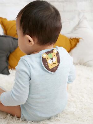 ベビー小物|Ampersand（アンパサンド）モチーフ付汗取りガーゼ|サックス