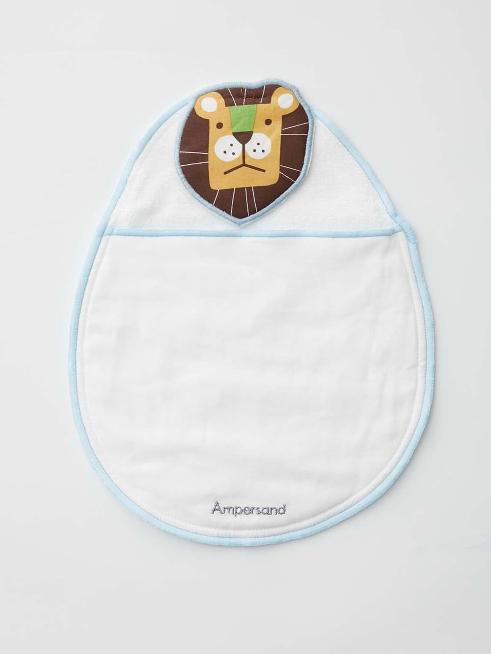 ベビー小物|Ampersand（アンパサンド）モチーフ付汗取りガーゼ|サックス