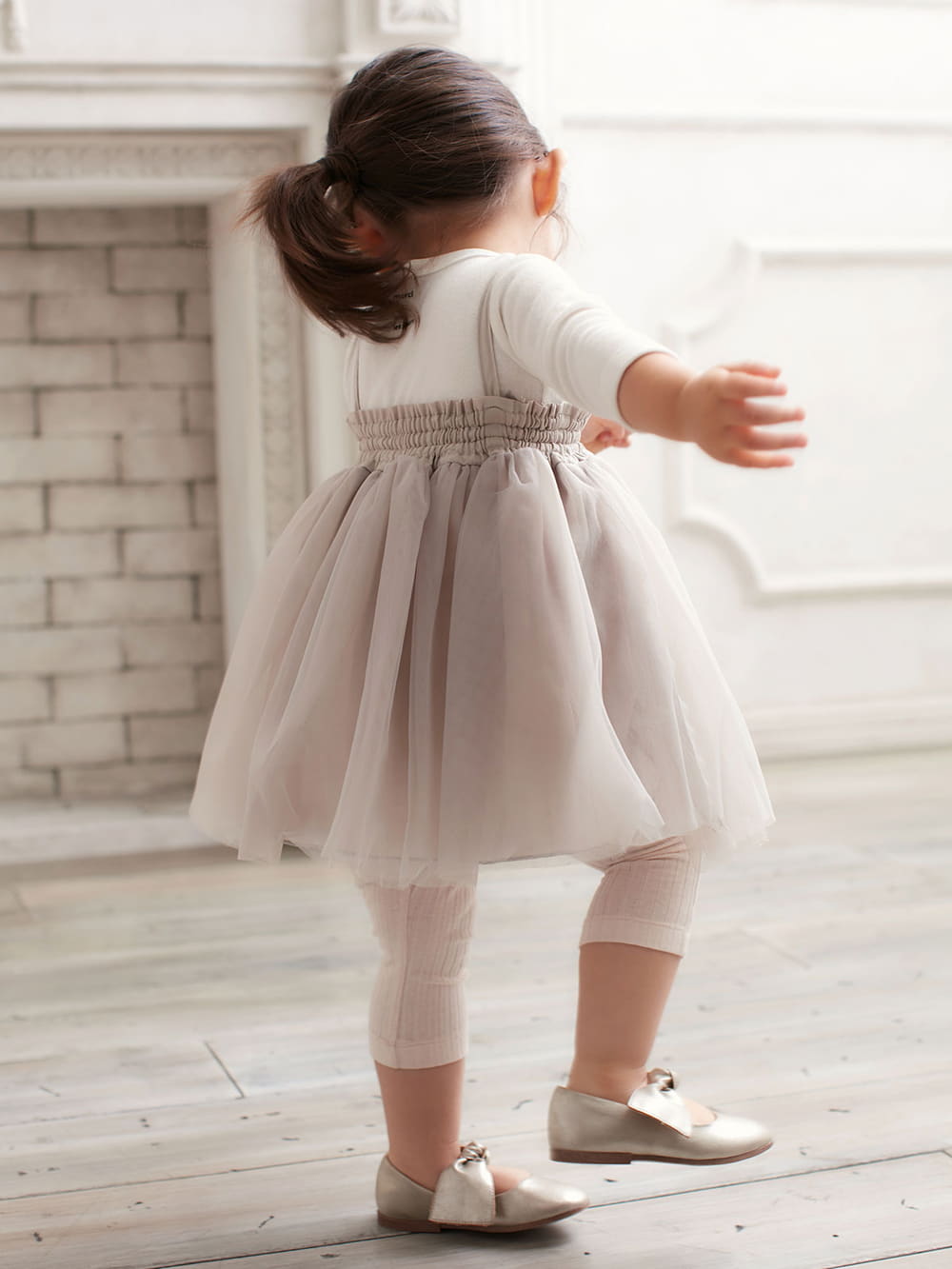 ベビーシューズ・ファーストシューズ・ベビー靴下|ANGELIEBEオリジナル  リブレギンス|アイボリー