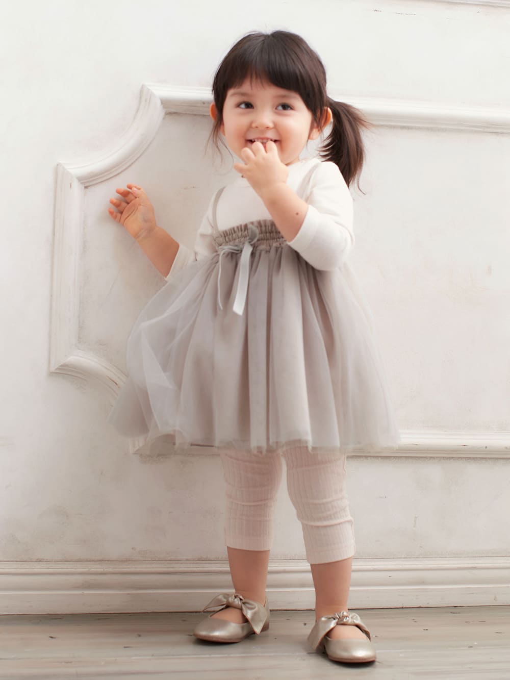 ベビーシューズ・ファーストシューズ・ベビー靴下|ANGELIEBEオリジナル  リブレギンス|アイボリー