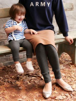 アウトレット|【親子コーデ可】ANGELIEBEオリジナル  サーマルスパッツ|杢チャコール