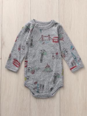 コンビ肌着・新生児/ベビー肌着|BIT’Z（ビッツ）前開きプリントボディ|グレー