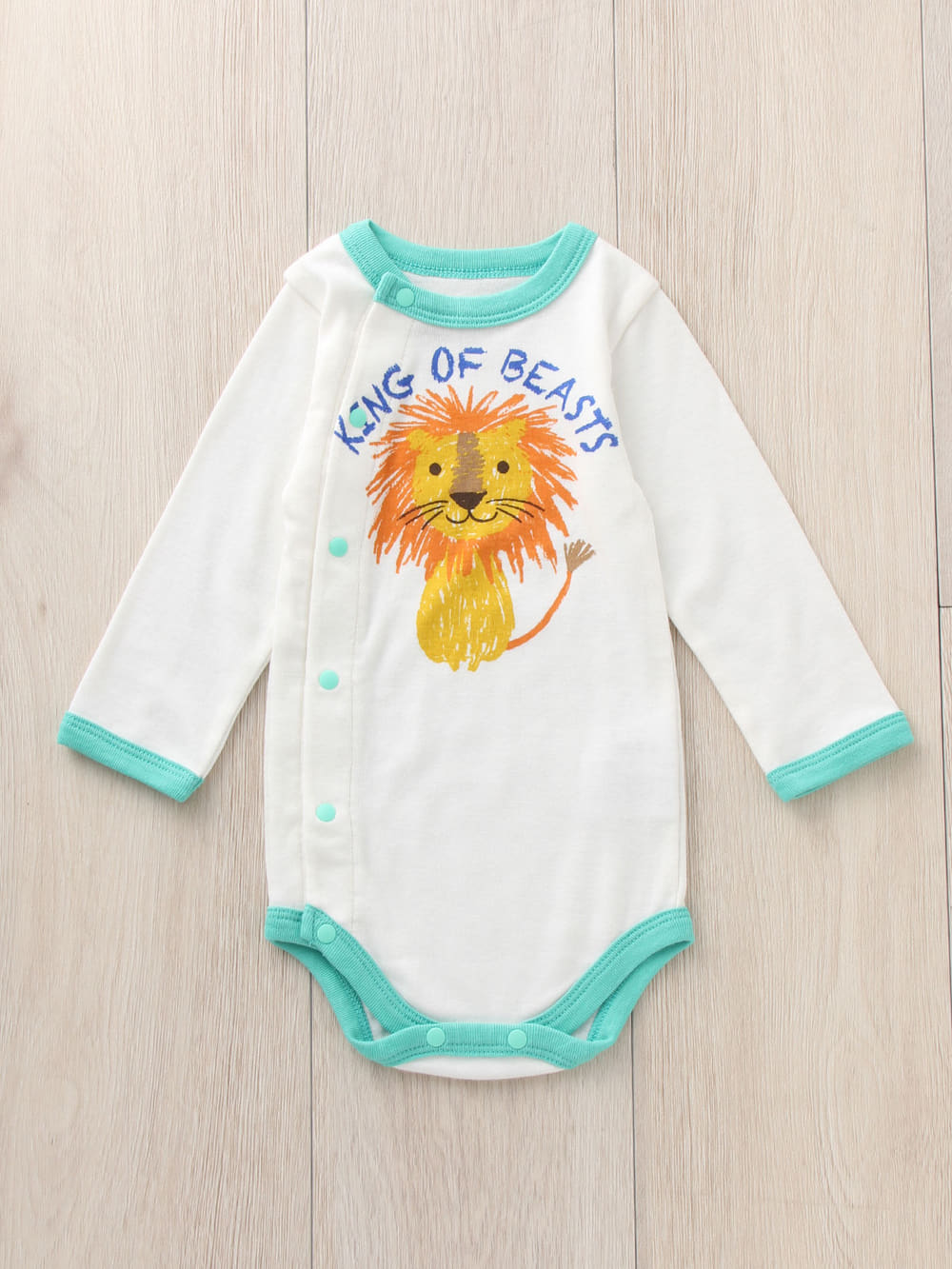 コンビ肌着・新生児/ベビー肌着|BIT’Z（ビッツ）前開きプリントボディ|オフホワイト