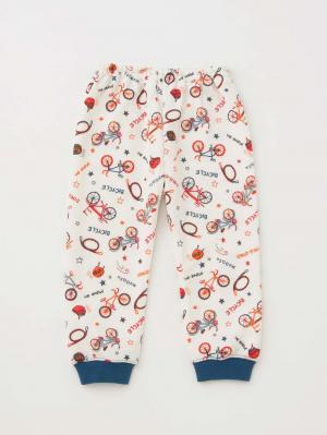 ベビーパジャマ・スリーパー|Ampersand（アンパサンド）自転車柄キルト前開きパジャマ|アイボリー