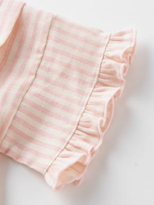 甚平・浴衣|【日本製】ANGELIEBEオリジナル  Wガーゼストライプフリル甚平