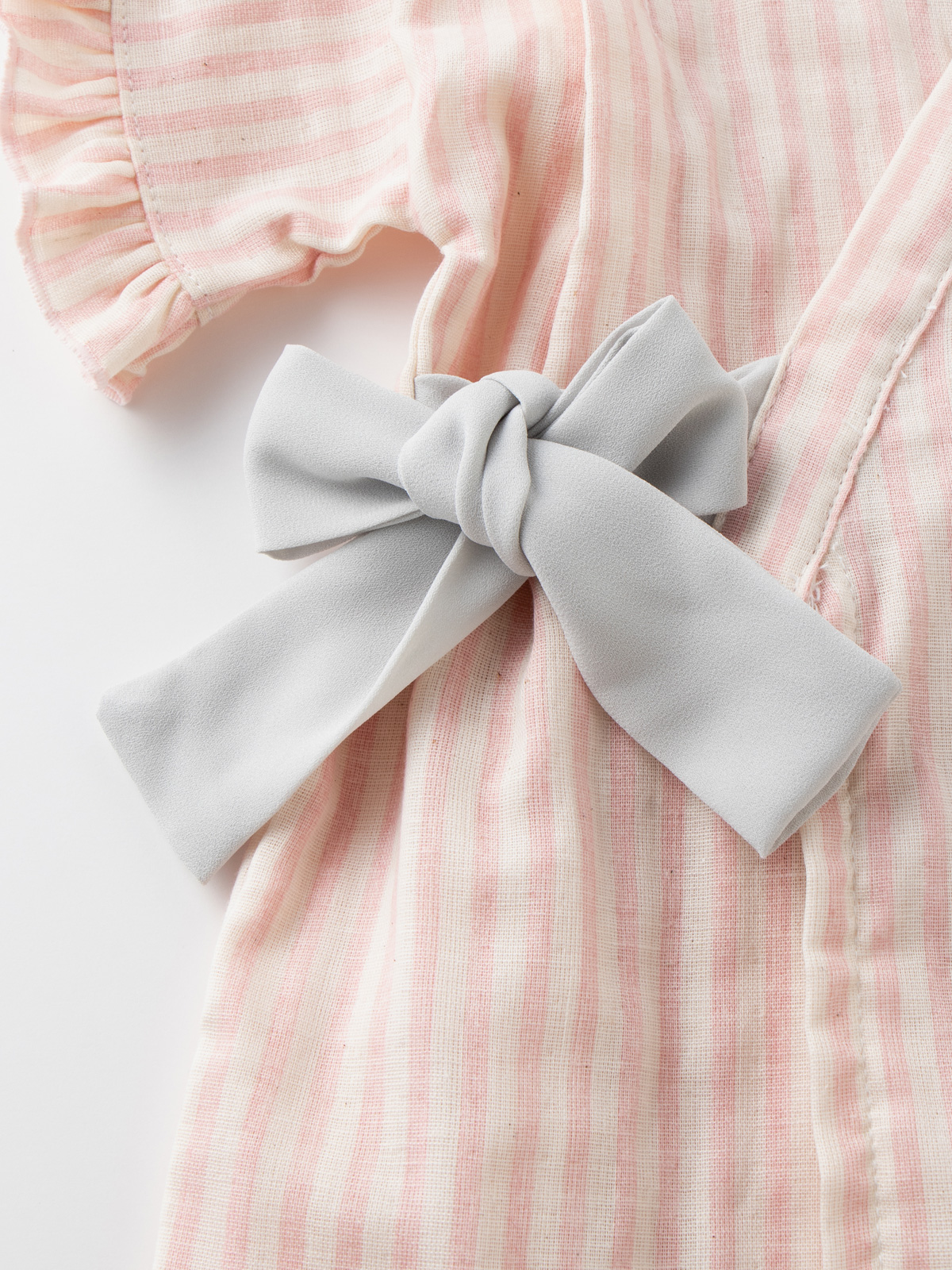 甚平・浴衣|【日本製】ANGELIEBEオリジナル  Wガーゼストライプフリル甚平