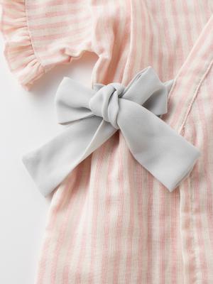 甚平・浴衣|【日本製】ANGELIEBEオリジナル  Wガーゼストライプフリル甚平