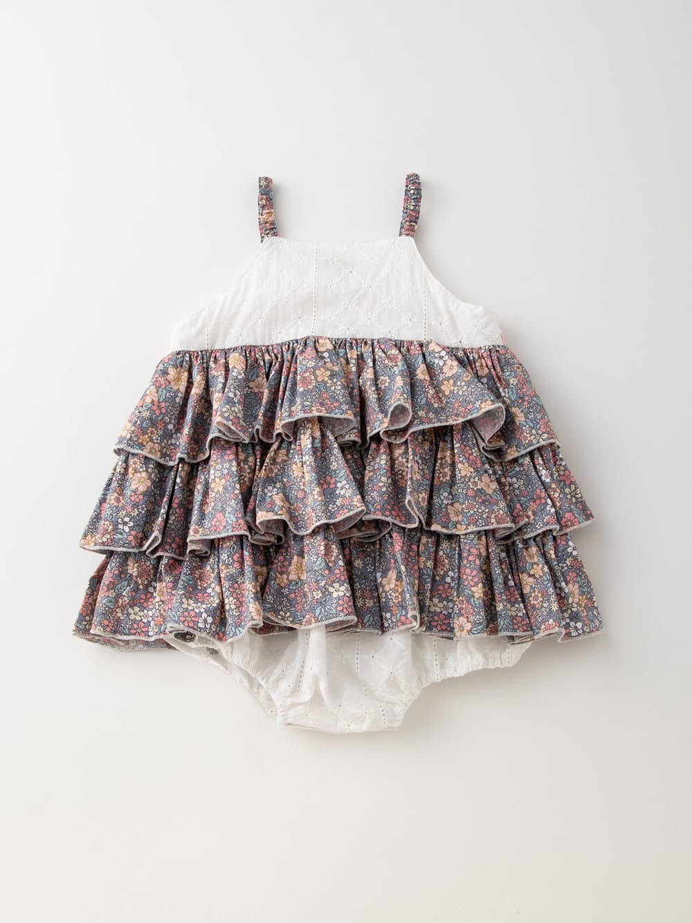 ロンパース・カバーオール|【ベビー服】【Tappet】フラワープリントフリルロンパース