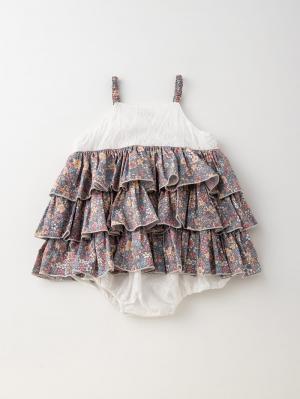 ロンパース・カバーオール|【ベビー服】【Tappet】フラワープリントフリルロンパース