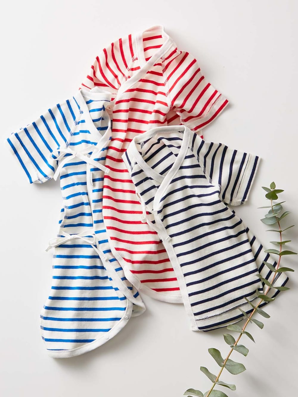 出産準備 Bon Chouchou ボーダーコンビ肌着 短肌着2pセット ベビー 新生児 服 ベビー用品通販 エンジェリーベ 公式