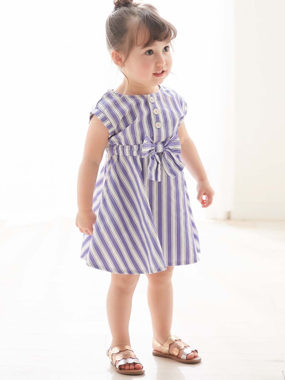 ベビー ワンピース Caldia ドビーストライプワンピース ベビー服 新生児服 ベビー用品通販 エンジェリーベ 公式
