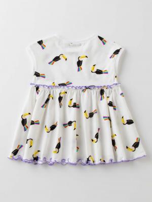 ベビー ワンピース|【日本製】Caldia（カルディア）レインボーオウム柄ワンピース