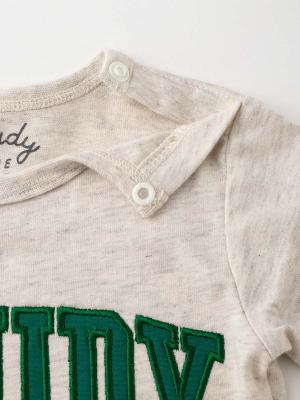 ロンパース・カバーオール|CLOUDY FINE LATER（クラウディファインレター）7分袖ロゴアップリケボディ