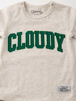 ロンパース・カバーオール|CLOUDY FINE LATER（クラウディファインレター）7分袖ロゴアップリケボディ