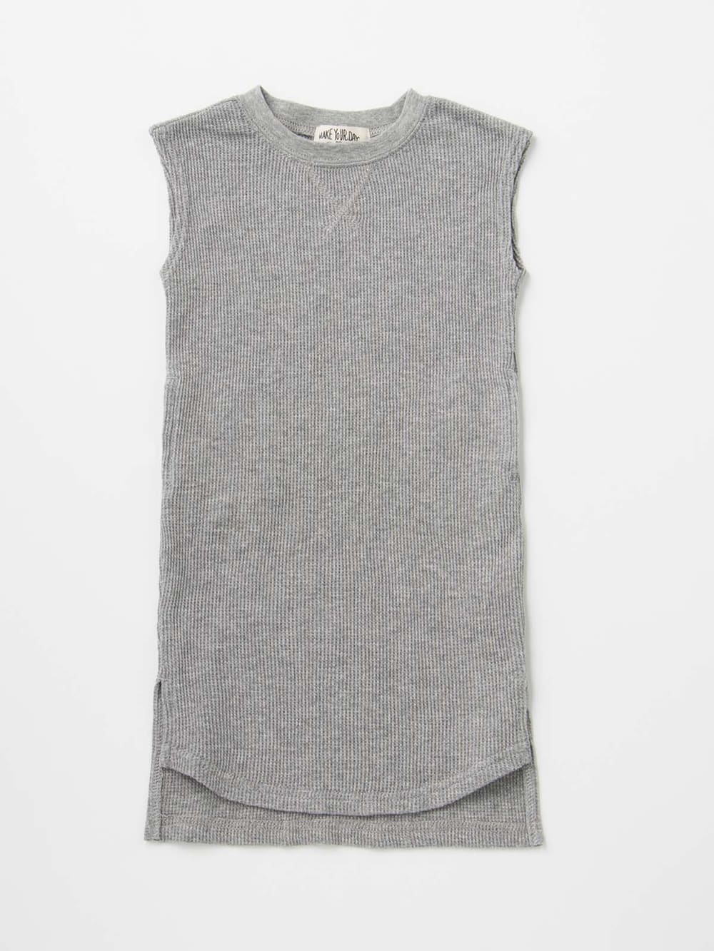 ベビー ワンピース|【ベビー服】MAKE YOUR DAY（メイクユアデイ）ワッフルノースリ―ブワンピース|グレー