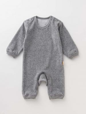 ロンパース・カバーオール|【日本製】ANGELIEBEオリジナル シンカーパイルロンパース|杢グレー